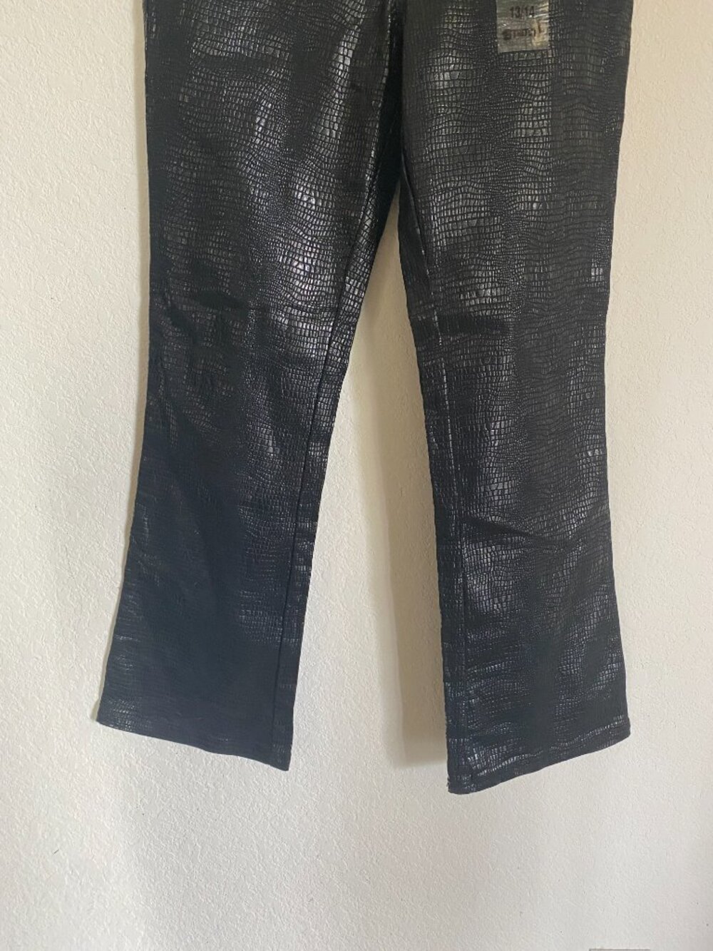 NWT R.V.T. Jeans Black Snakeskin Flare Pants 90s Y2k Excellent 13/14 - Picture 6 of 9